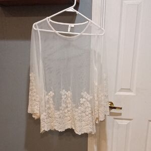 Sheer White Floral Top